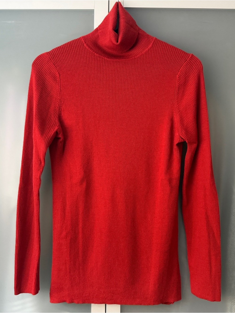 Uniqlo Dark Orange Merino Ribbed Turtleneck Sweater